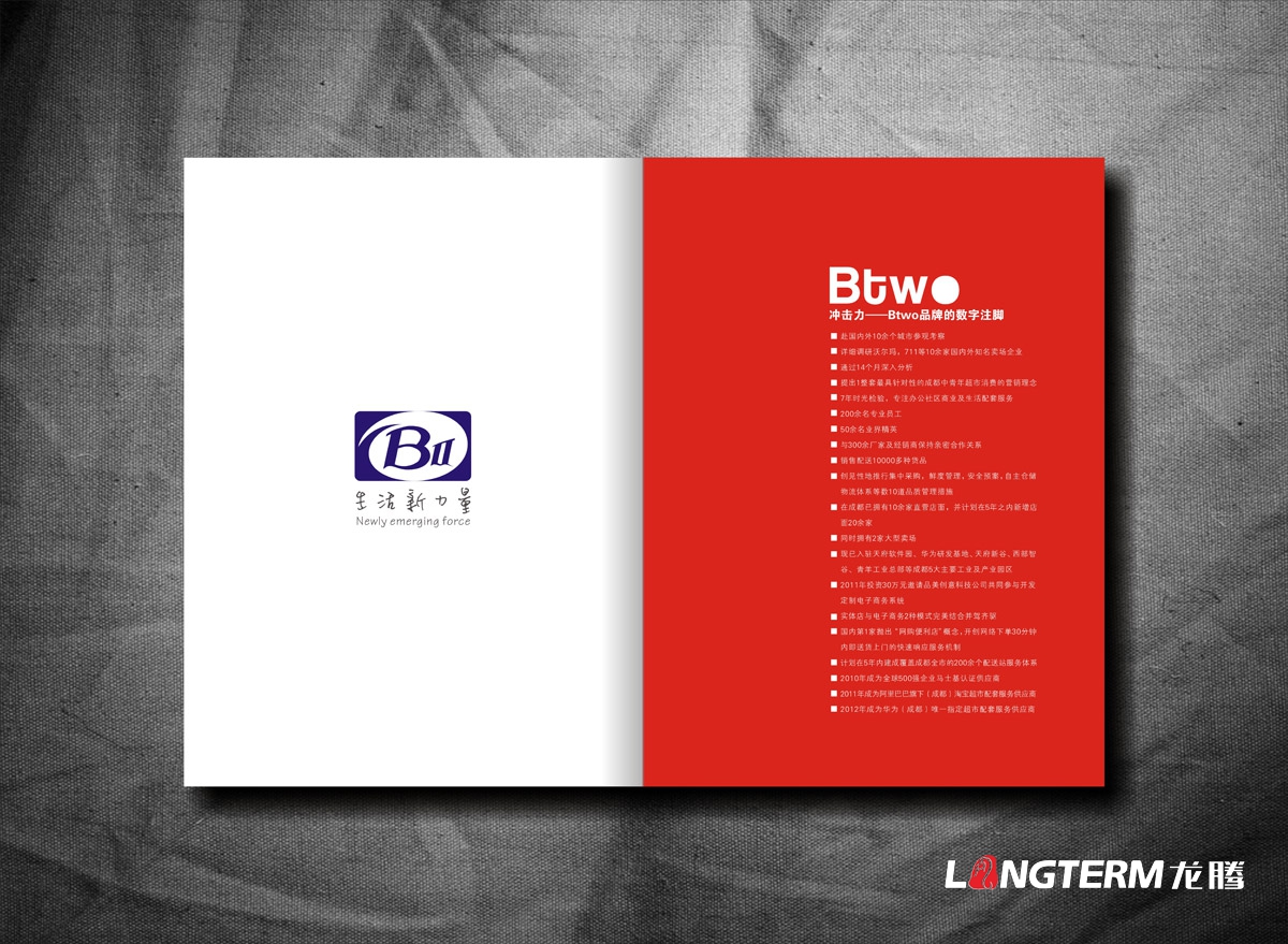 BTWO便利店形象宣傳畫冊設計|成都超市形象店旗艦店實體店宣傳冊設計公司