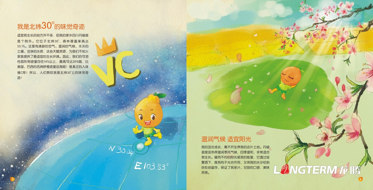 丹棱不知火手自薦書書繪畫冊設計|桔橙鮮水果地方特色地域產品宣傳冊設計|國家地理標志產品宣傳手冊設計
