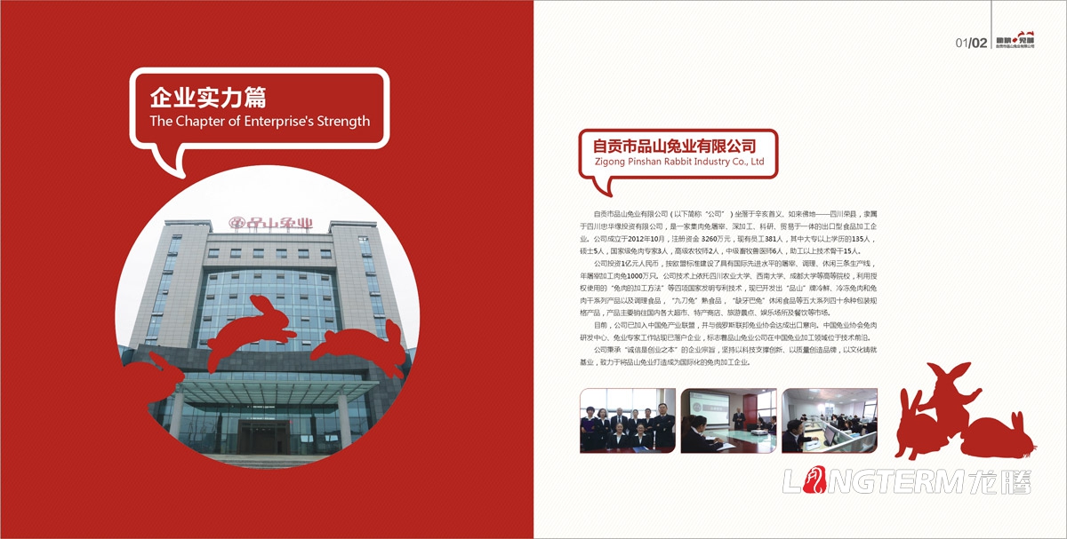 品山兔業形象畫冊設計|自貢市企業宣傳冊設計|鮮兔冷吃兔缺牙巴兔九刀兔休閑食品宣傳畫冊設計