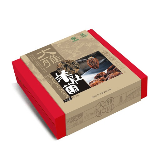 保健品包裝設計-丹棱大雅羊肚菌包裝設計|養生保健品山珍菌類包裝禮盒設計效果圖|丹棱特色產品菌類包裝