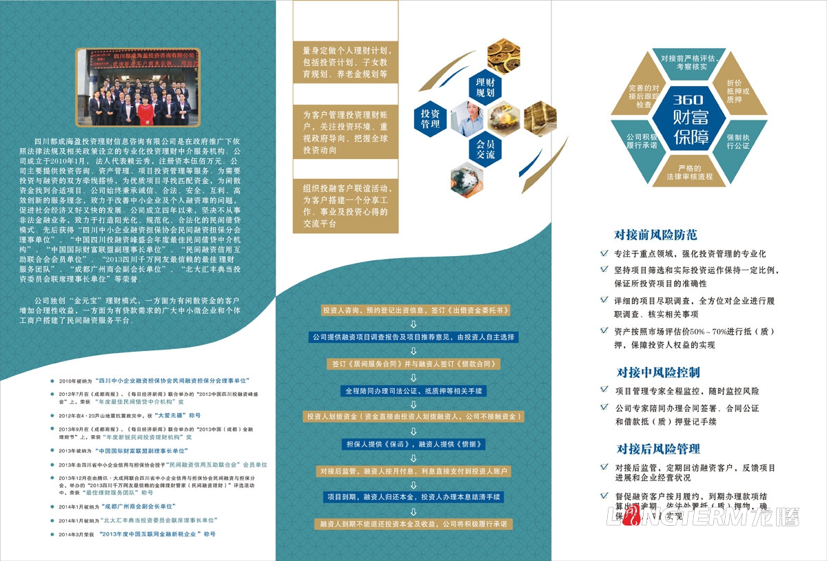 成都都成海盈投資理財公司宣傳設計|金融理財信息咨詢有限公司DM單產品宣傳手冊設計效果圖