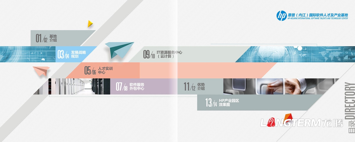 惠普（內江）國際軟件人才及產業基地宣傳冊設計|惠普國際IT科技信息技術集團宣傳畫冊設計效果圖
