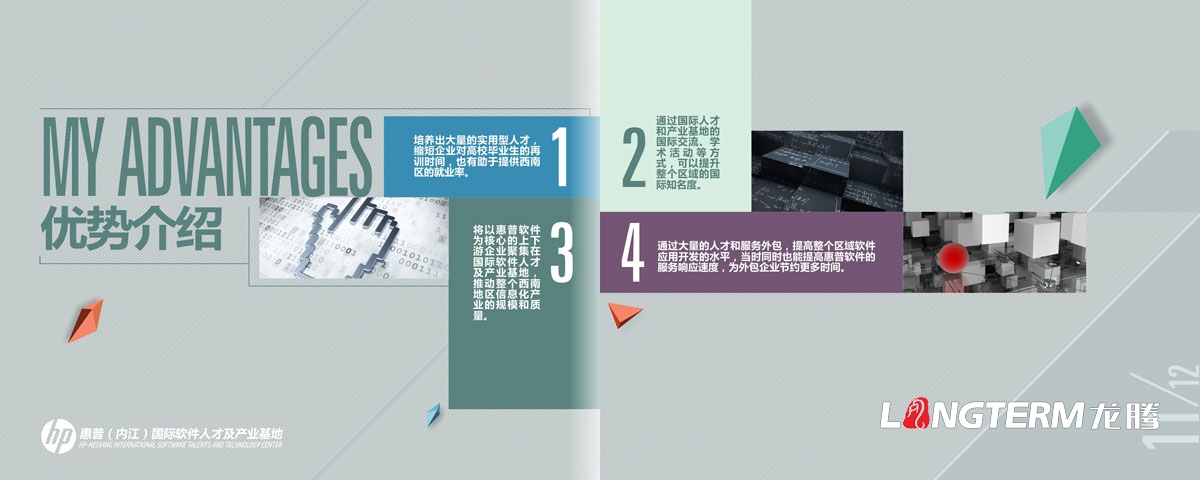 惠普（內江）國際軟件人才及產業基地宣傳冊設計|惠普國際IT科技信息技術集團宣傳畫冊設計效果圖