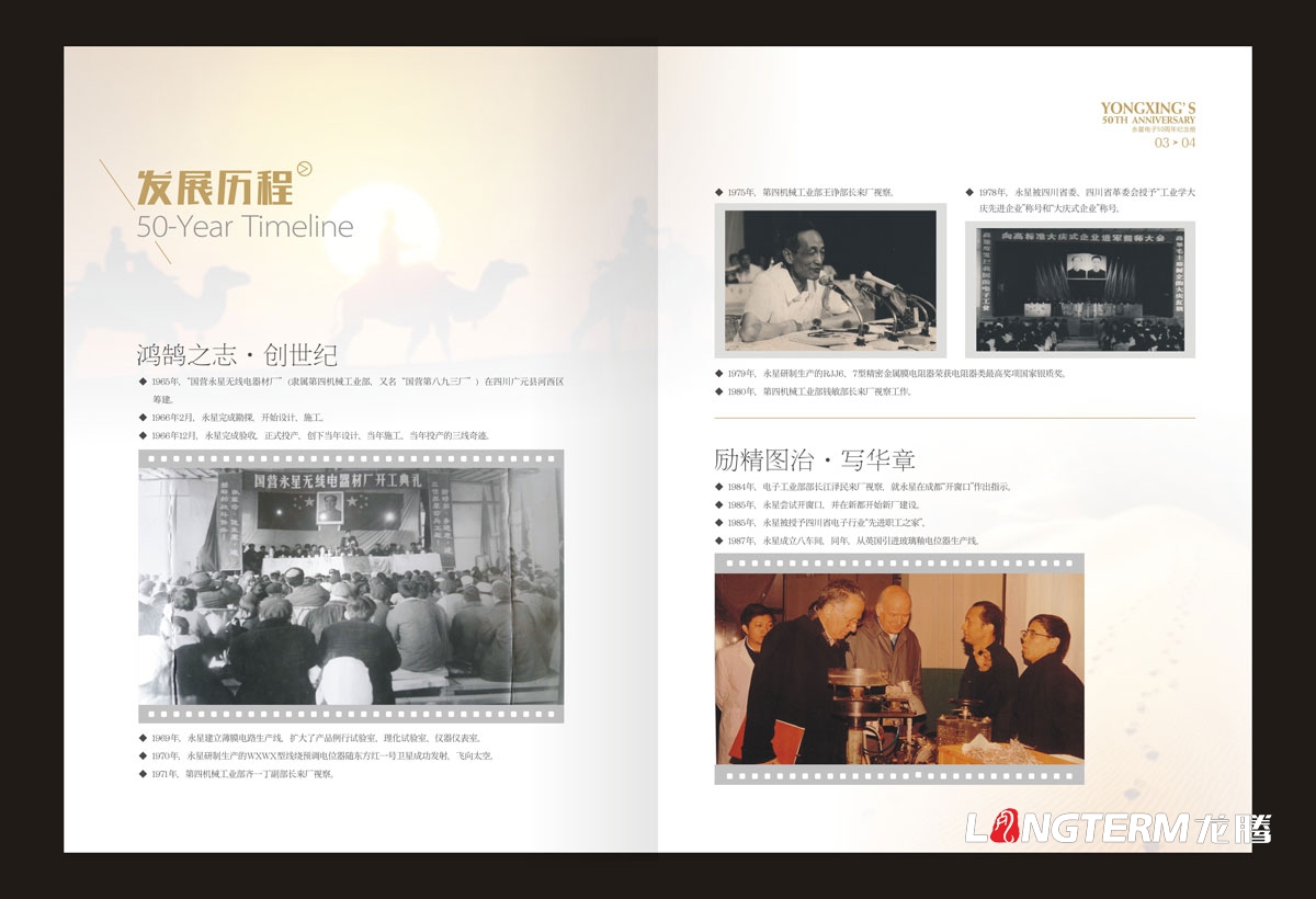 四川永星電子有限公司50周年慶企業紀念畫冊設計|電子元件廠高新技術企業形象宣傳冊設計效果圖