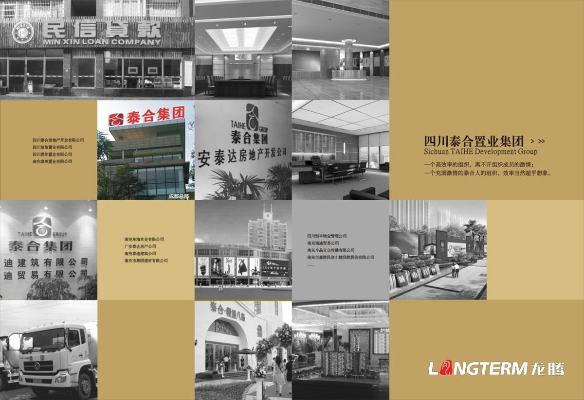 四川泰合置業集團形象宣傳畫冊設計|房地產開發建筑建設工程公司宣傳冊設計|金融酒店物業服務多元化宣傳冊