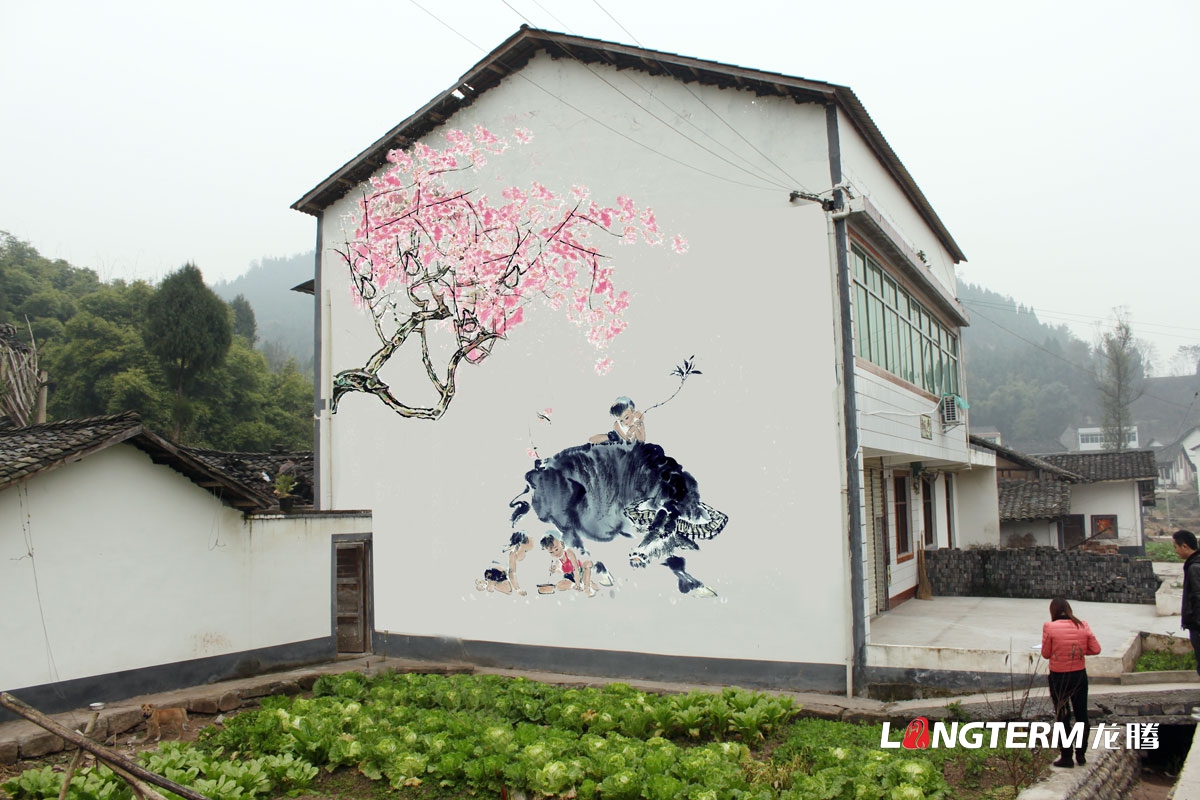 西充縣旅游局墻繪設計|旅游宣傳公益宣傳墻壁手繪設計|新農村新面貌設計