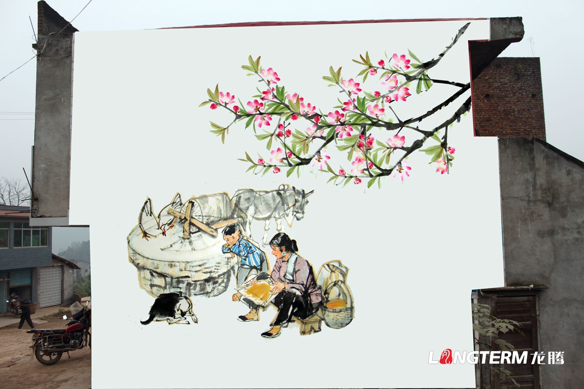 西充縣旅游局墻繪設計|旅游宣傳公益宣傳墻壁手繪設計|新農村新面貌設計