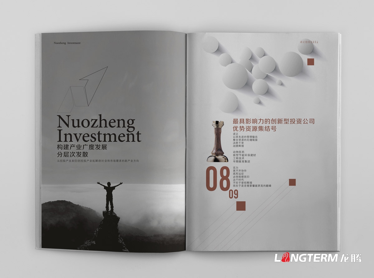四川投資管理公司形象宣傳冊設計效果圖|投資管理企業品牌畫冊設計印刷制作