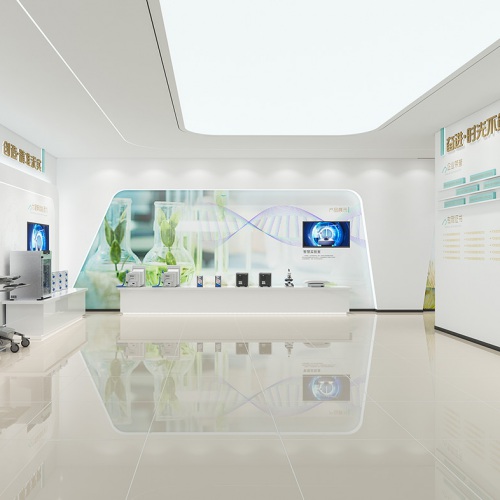 企業展廳-成都瀚辰光翼生物工程有限公司展廳設計方案_生物科技公司形象展示廳展陳布展設計效果圖